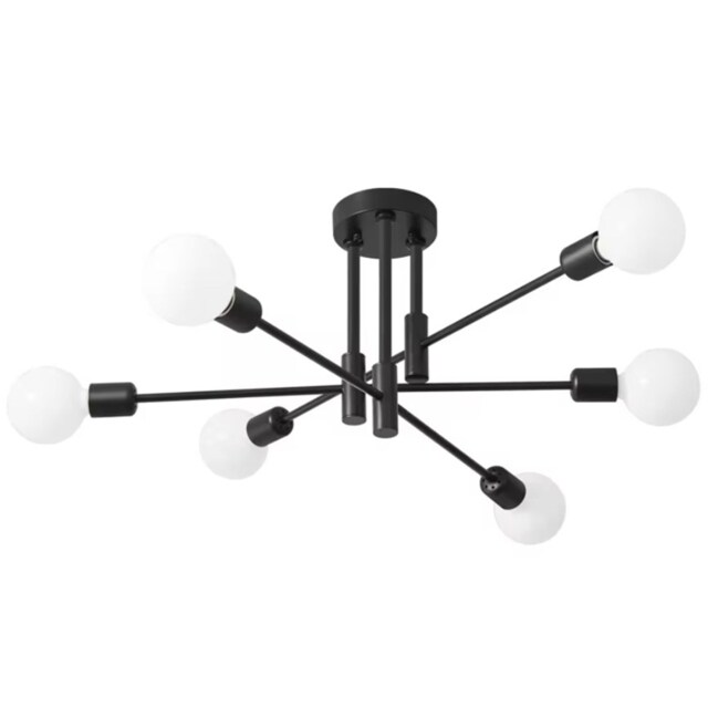 Modern Chandelier 6 Lights Black