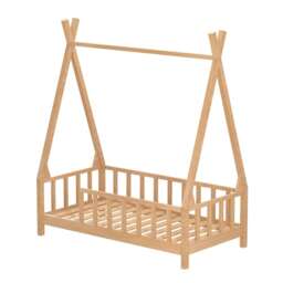 Living and Home Kids Wood House Bed Frame with Safety Fence