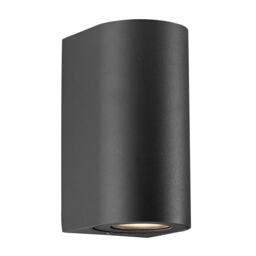 Nordlux Canto Outdoor Wall Light Black Aluminium Solar GU10 Sensor Coastal/Marine Safe - Mains Powered, IP44
