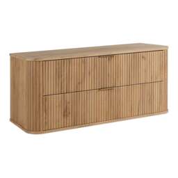 Elegance Glamour Style 2 Drawer Bathroom Vanity Cabinet 120cm - Gold Craft Oak Multi Gold Craft Oak
