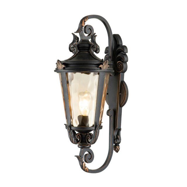 Baltimore 1 Light Outdoor Large Wall Lantern Light Weathered Bronze IP44, E27
