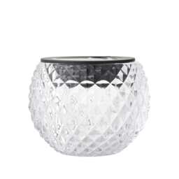 ValueLights Solar Powered Outdoor Black Diamond Pattern Glass Table Lamp Garden Light Multi