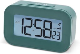 Acctim Kyle Digital Alarm Clock, LCD Digital Display with White Backlight, Snooze Function, Volume Control Green Soft Lichen