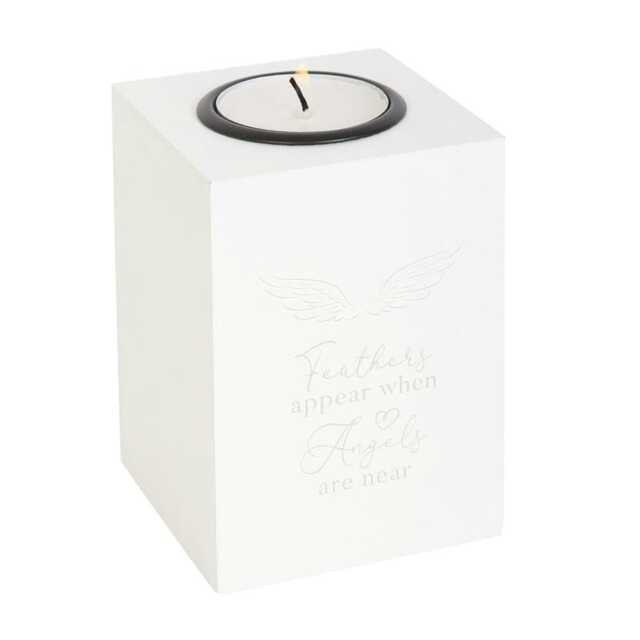 Something Different Feathers Appear When Angels Are Near Tealight Holder - White - One Size