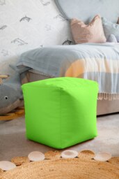 Waterproof Cube Indoor Outdoor Bean Bag Foot Stool Pouffe Green Light Green