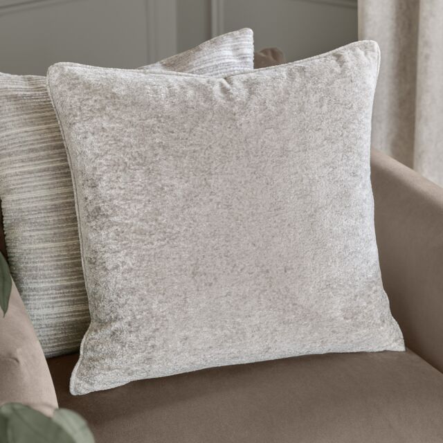 Paoletti Lustre Velvet Cushion Silver Silver