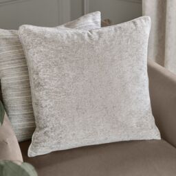 Paoletti Lustre Velvet Cushion Silver Silver