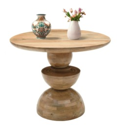 Valor Mango Wood Round Dining Table Brown