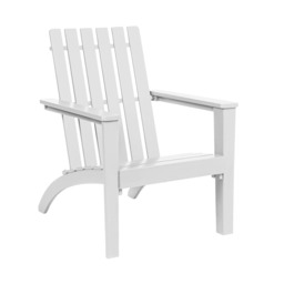 COSTWAY Wood Adirondack Chair Outdoor Patio Chair White White