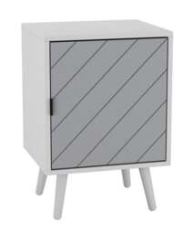 White 1-Door Wooden Bedside Cabinet Side Table White 1