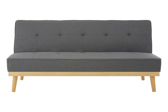 Orsina 3 Seat Grey Sofa Bed, Comfy Padded Velvet Seat, Built to Last Bedroom Sofa, Easy to Clean Lounge Sofa