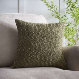 Portfolio Home Boucle Green Textured Filled Cushion 45x45cm