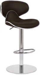 Deluxe Carcaso Faux Leather Bar Stool, Adjustable Swivel, Weighted Base Brown