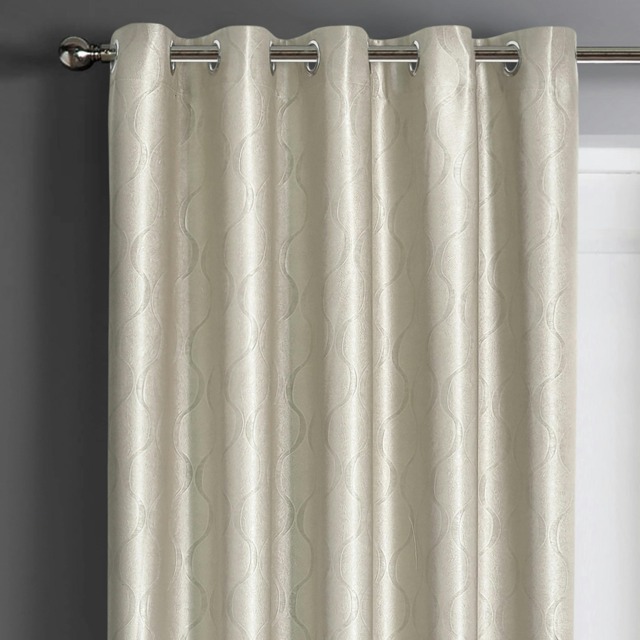 Velosso Evisa Thermal Dimout Ready Made Eyelet Curtains - 117cm x 137cm Cream