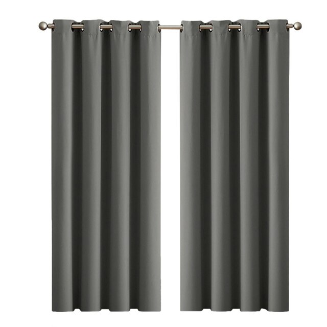 Marlow Blackout Curtains Window Curtain Draperies Pair Eyelet Bedroom Decor Grey