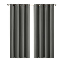 Marlow Blackout Curtains Window Curtain Draperies Pair Eyelet Bedroom Decor Grey