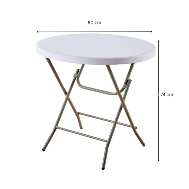 Round Folding Table Trestle Camping Party Picnic BBQ Stall Garden Indoor Outdoor