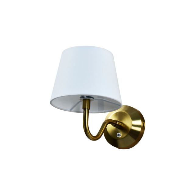 Hamilton - Satin Brass Rechargeable Wall Light with White Shade