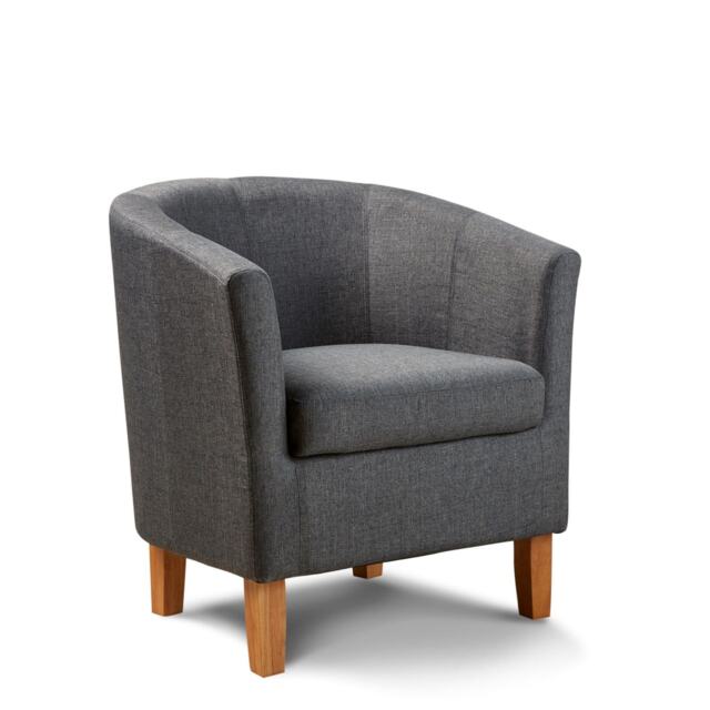 Fabric Tub Chair Colour Range Wooden Legs Armchair Living Room Modern Office Grey