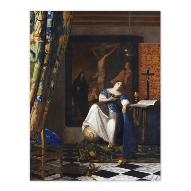 "Allegory of the Catholic Faith Vermeer Vintage Huge Wall Art Poster Print 24X32"""