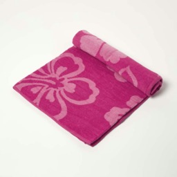 Homescapes Pink Flower Recycled Cotton Beach Towel Pink