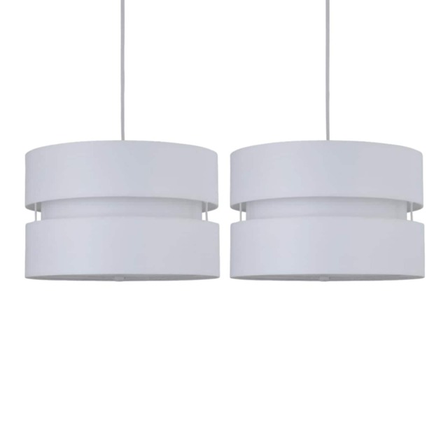 Pair of White Layered Easy Fit Light Shades White Large 2