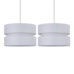 Pair of White Layered Easy Fit Light Shades White Large 2