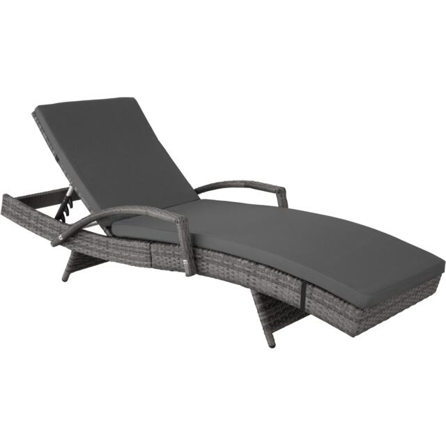 Oceane Aluminum Rattan Sun Lounger Grey grey 1