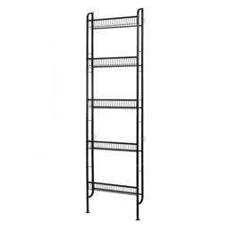 Levede Behind Door Storage Organiser Narrow 5-Tier Bathroom Shelves,Steel,Black