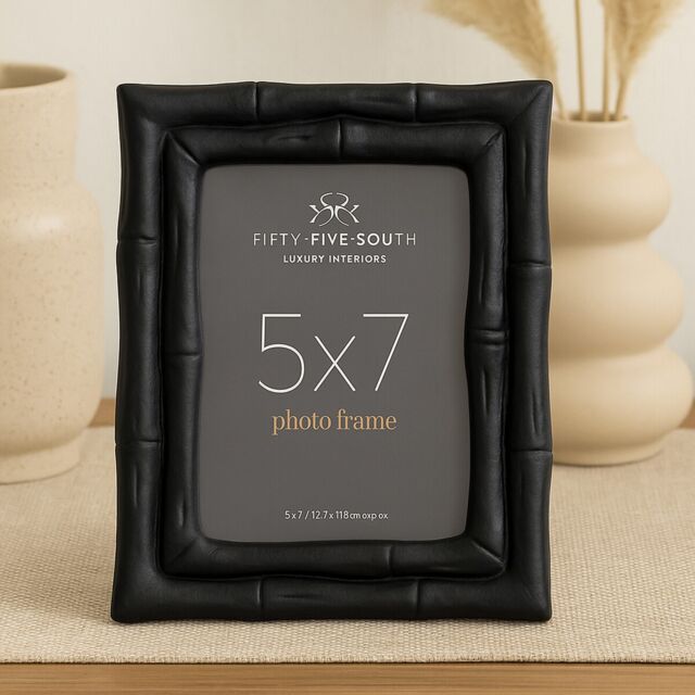 Hiba 5 x 7 Black Finish Bamboo Effect Photo Frame Black