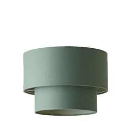 ValueLights Jodie Two Tier Sage Linen Shade and Bulb
