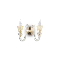 Strauss 2 Light Indoor Glass Candle Wall Light Rose Gold, E14