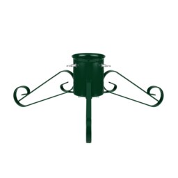 Holly International Traditional Metal Scroll Leg Christmas Tree Stand for Real Trees to 2m - Green