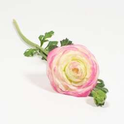 Pink Ranunculus Artificial Flower Decoration 52cm