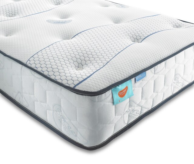Sareer Cool Blue Pocket Sprung Memory Foam Mattress 6FT White Super King
