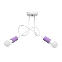 Oxford Multi Arm Semi Flush Ceiling Light White, Purple 38cm