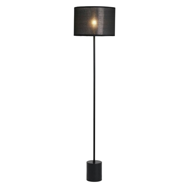 BHS Oliver Marble Base Floor Lamp with Shade, Black