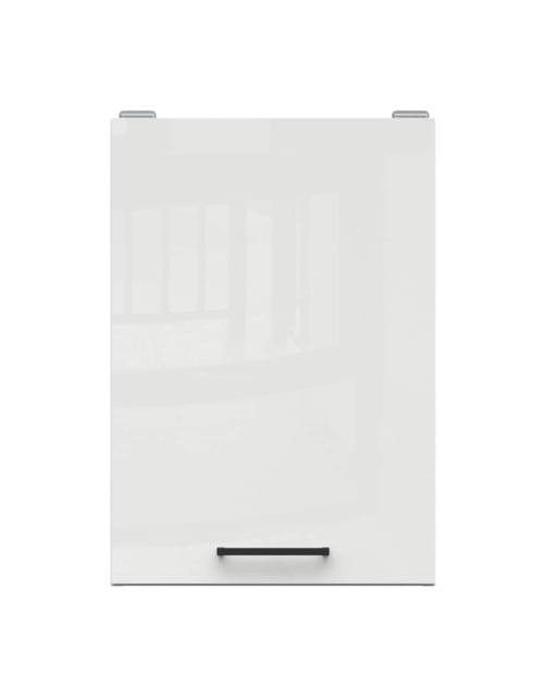 Kitchen Wall Unit 400mm Cabinet Narrow Slim 1 Door 40cm Cupboard Chalk White Gloss Modern Budget Junona