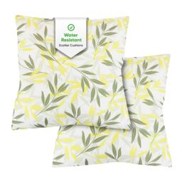 Gardenwize Green Grey Leaf Scatter Cushions Outdoor (Pair)