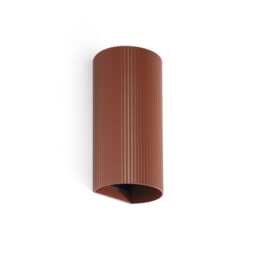 Sole Round Fluted Up & Down Wall Lamp Terracotta 2x GU10