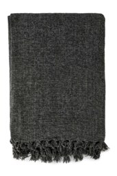 Darcy Tassel Charcoal Blanket/Throw Black
