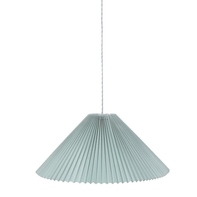 ValueLights Akira Blue Paper Pleat Single Drop Ceiling Pendant Light and Bulb