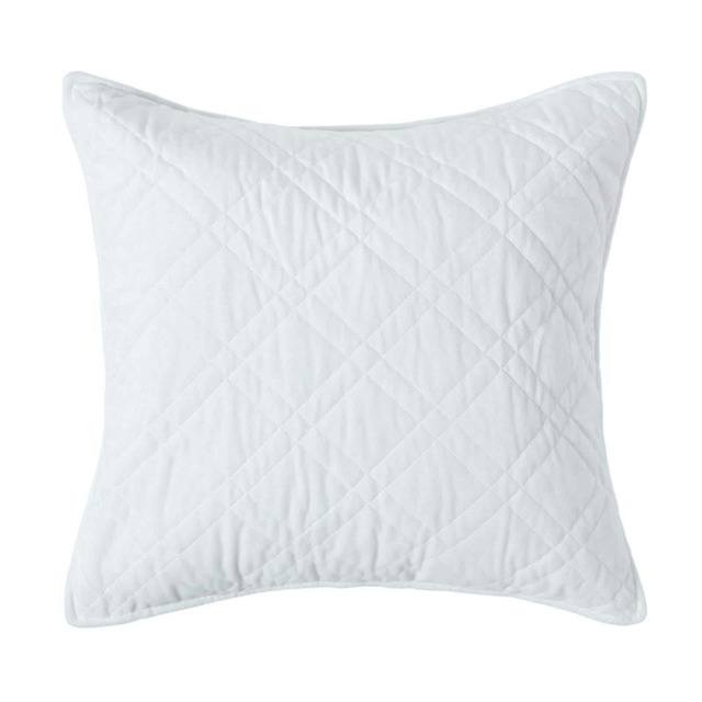 Homescapes Luxury Cream Quilted Velvet Cushion Cover Geometric Paragon Diamond Pattern - 45 x 45 cm White Off white 45 x 45 cm