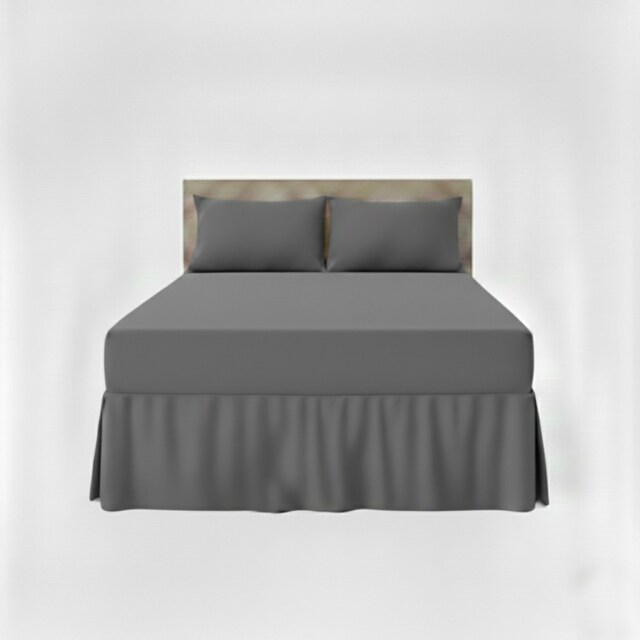 Fitted Valance Bed Sheet Polycotton Mattress Cover And Frill Easy Care Grey Double