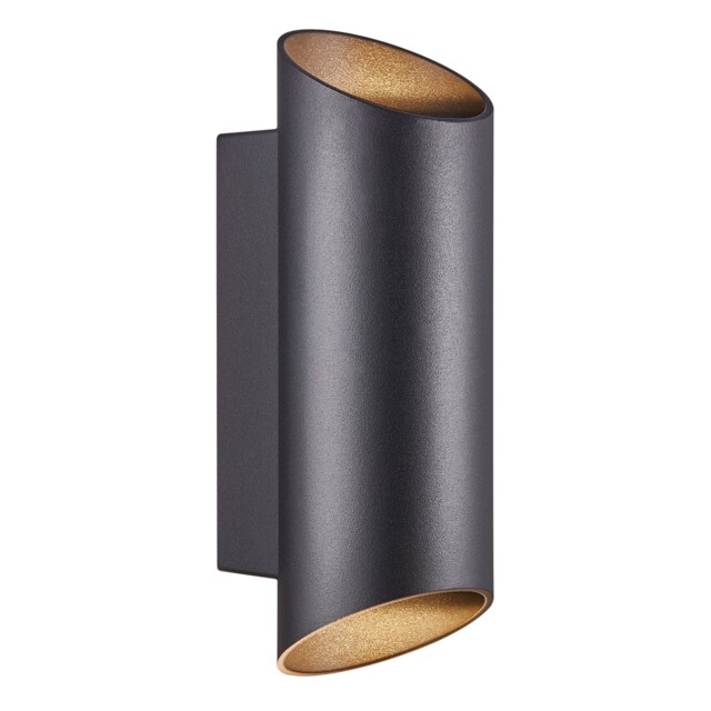 Nordlux Nico Outdoor Wall Light Black Aluminium Solar GU10 Sensor Weatherproof - Mains Powered, IP54 Black Black