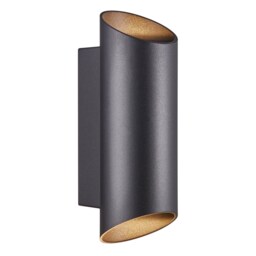 Nordlux Nico Outdoor Wall Light Black Aluminium Solar GU10 Sensor Weatherproof - Mains Powered, IP54 Black Black