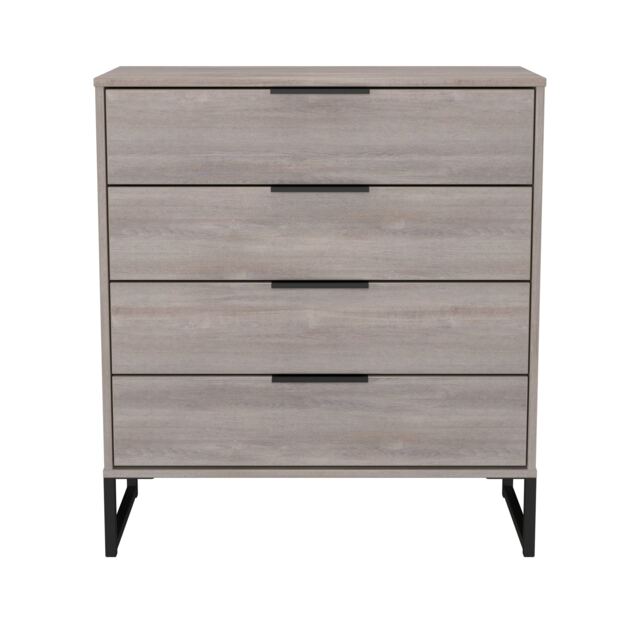 Beijing 4 Drawer Chest of Drawers in Grey Oak (Ready Assembled) Grey Grey Oak