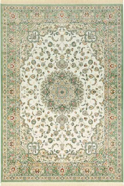 The Rugs Oriental Velvet Nain Floor Rug Medallion Fringed Viscose Living Room