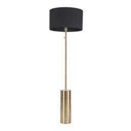ValueLights Lexy Antique Brass Dimmable Floor Lamp Black Shade Black