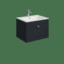 Balterley Wall Hung 1 Drawer Unit with Stone Basin 1 Tap Hole Grey 431 x 600 x 453mm